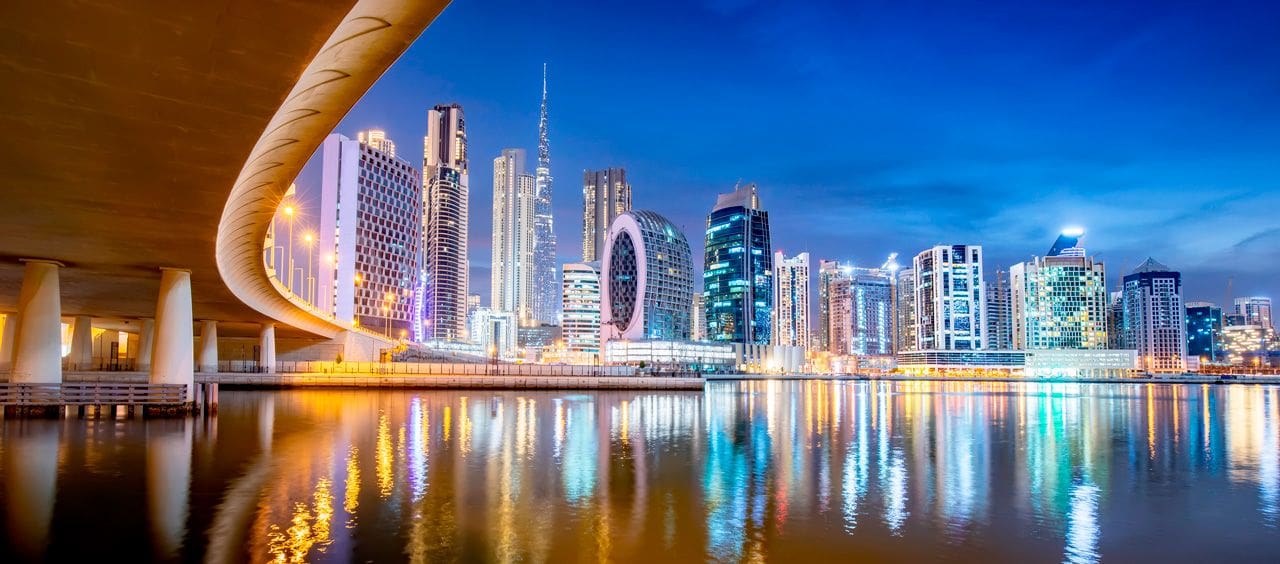view from the sea of another freehold district Downtown Dubai