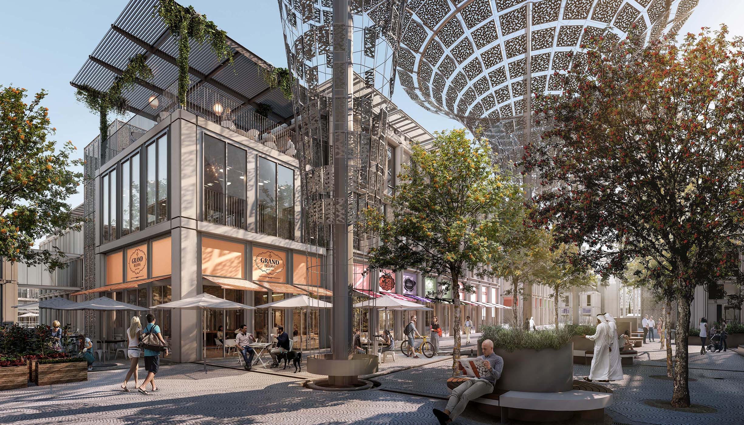 Signature Collection Al Waha in Expo City Dubai, showcasing low-rise buildings with modern design and panoramic balconies surrounded by green spaces